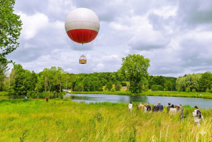 Démonstration : Envol d’une montgolfière, Domaine départemental de Méréville, Le Mérévillois