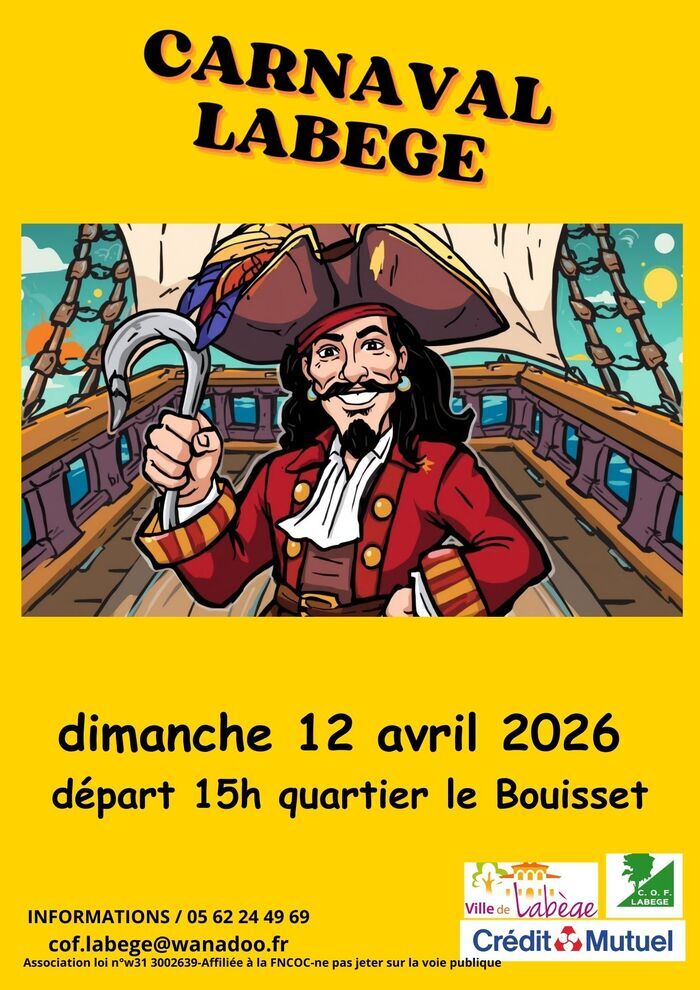 DIMANCHE 12 AVRIL DEFILE CARNAVAL DANS LES RUES DE LABEGE, chemin du collège périgord, Labège