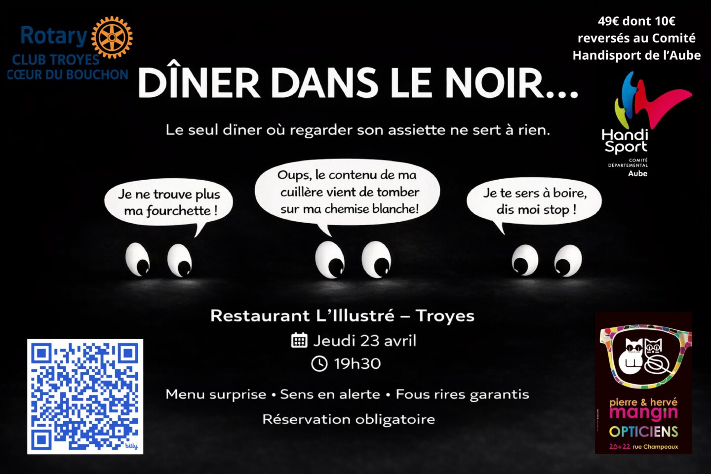 Dîner dans le noir …  Troyes