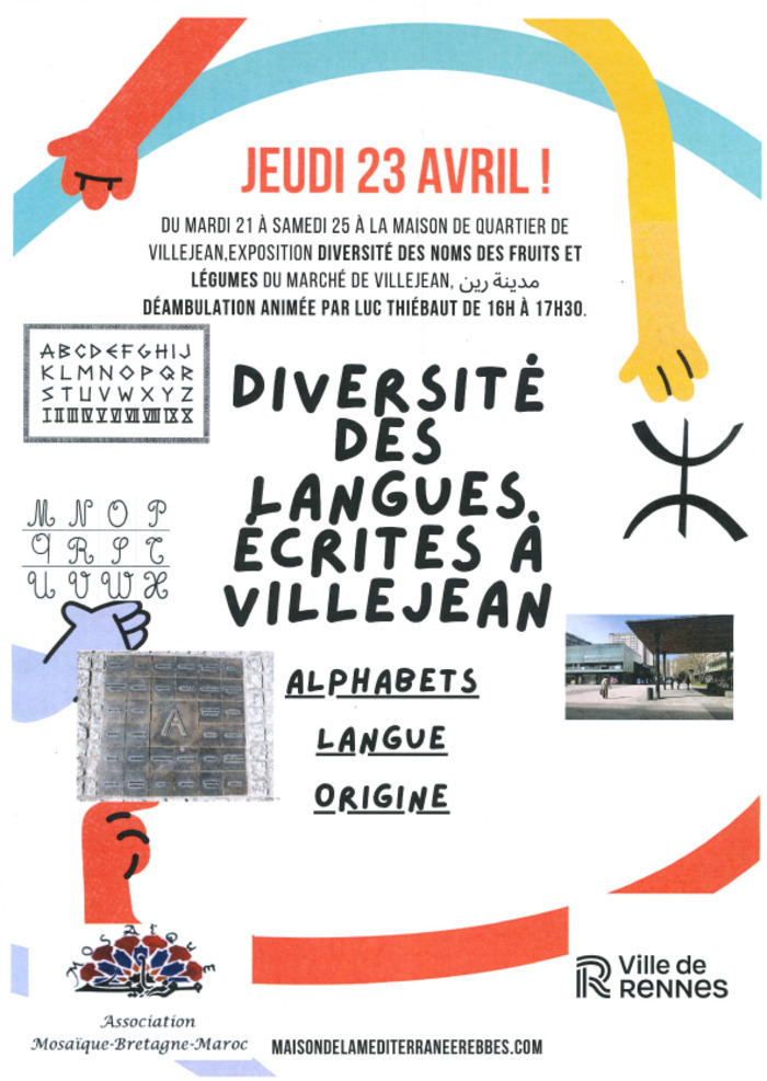 Diversité des langues écrites à Villejean 28 Dalle Kennedy Rennes