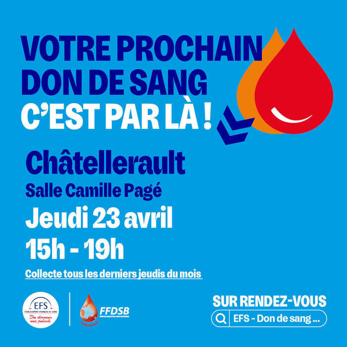 DON DU SANG 12 avenue Camille Pagé Châtellerault 2026-04-23