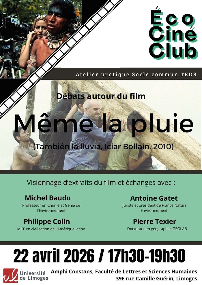 Eco-cinéclub, Faculté des Lettres et des Sciences Humaines de l’Université de Limoges. Campus Vanteaux, Limoges