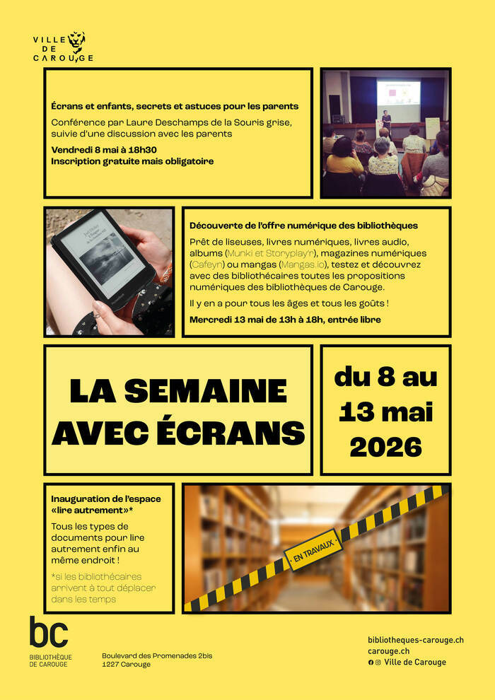 Écrans et enfants, secrets et astuces pour les parents, Bibliothèque de Carouge, Carouge