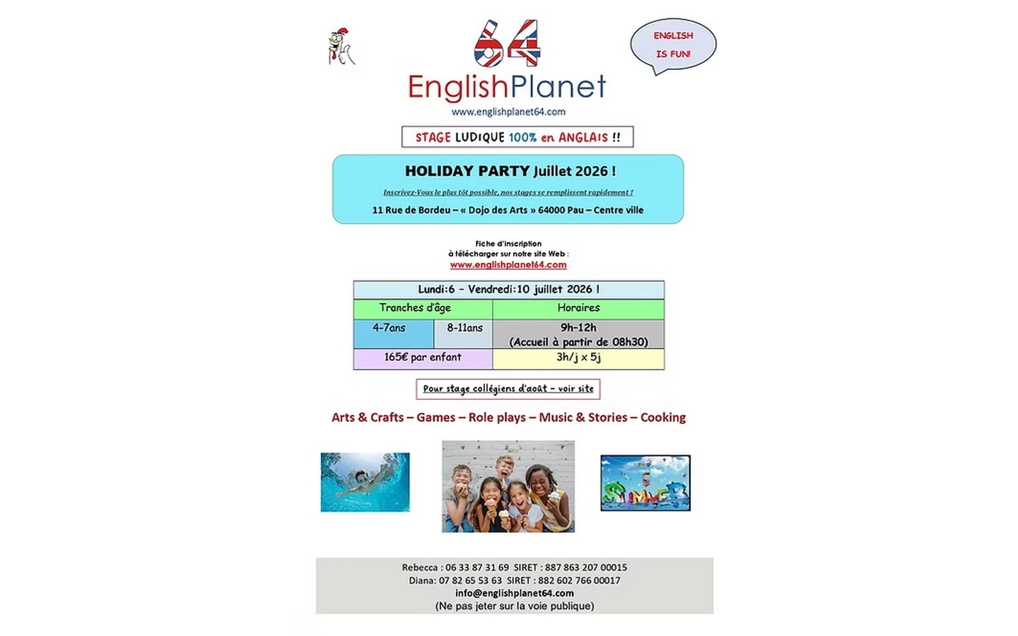 English Planet Stage anglais Holiday party English Planet Pau