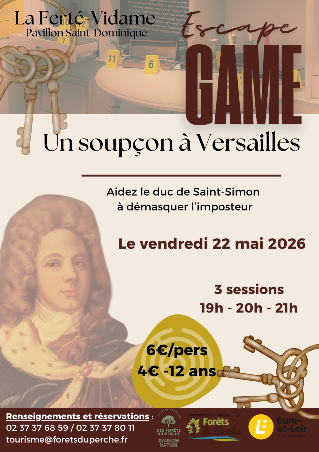 escape Game Un soupçon à Versailles  La Ferté-Vidame