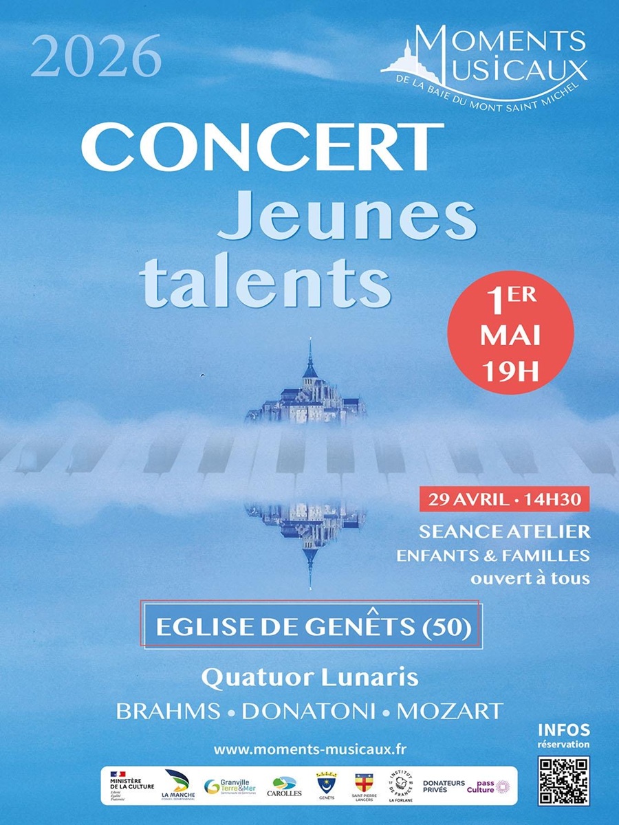 Événement Jeunes Talents des Moments Musicaux de la Baie du Mont Saint-Michel Rue de l&rsquo;Entrepont Genêts