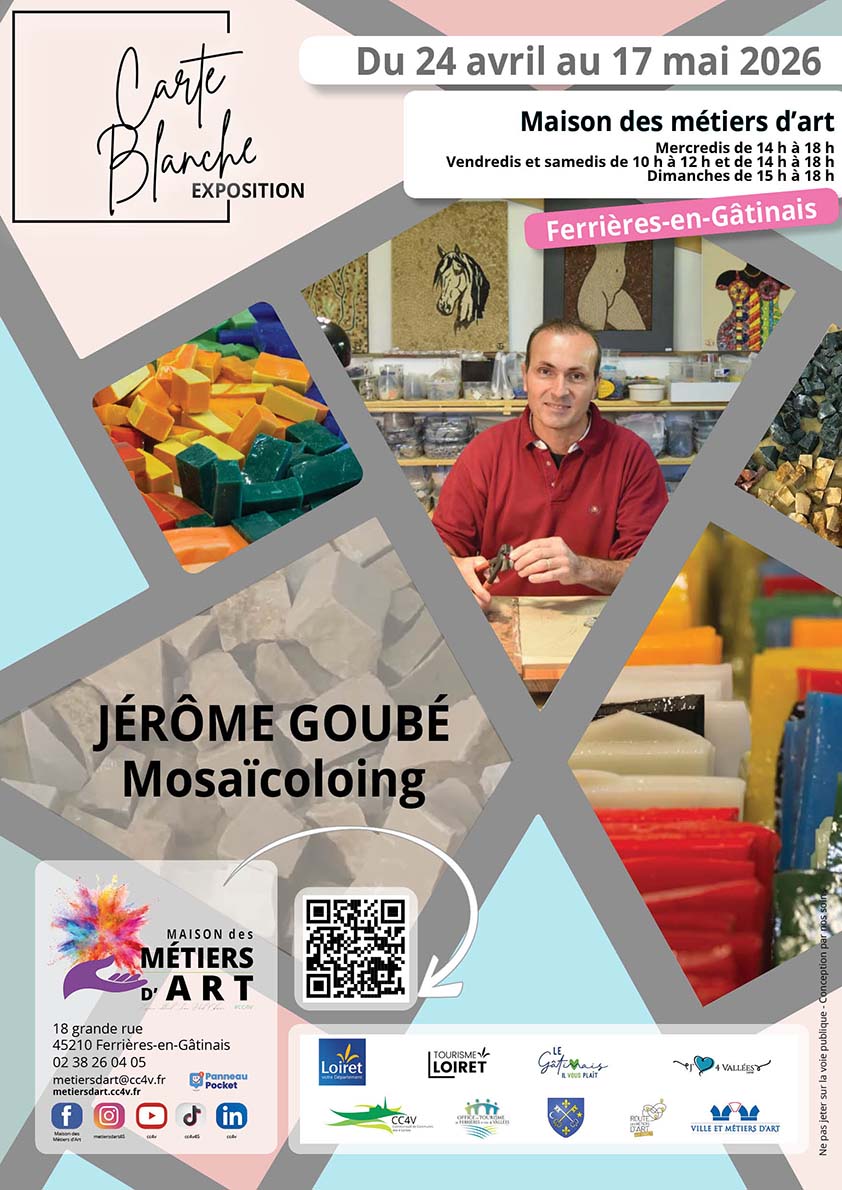 Exposition Carte blanche Jérôme GOUBÉ Mosaïcoloing  Ferrières-en-Gâtinais