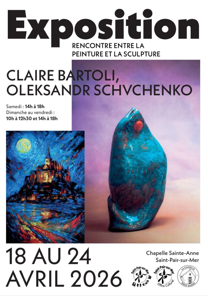 Exposition de Claire BARTOLI et Oleksandr SCHVCHENKO Rue Charles Mathurin Saint-Pair-sur-Mer