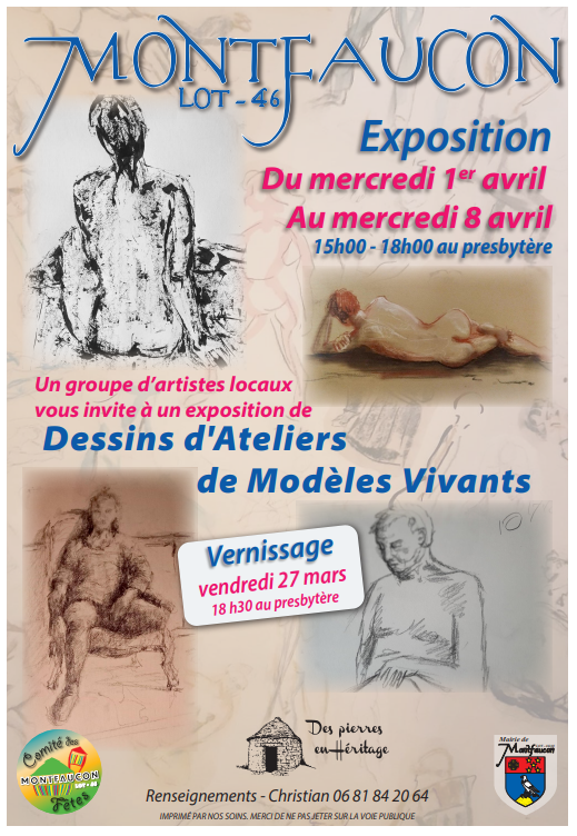 Exposition de dessins d&rsquo;ateliers de modèles vivants  Montfaucon