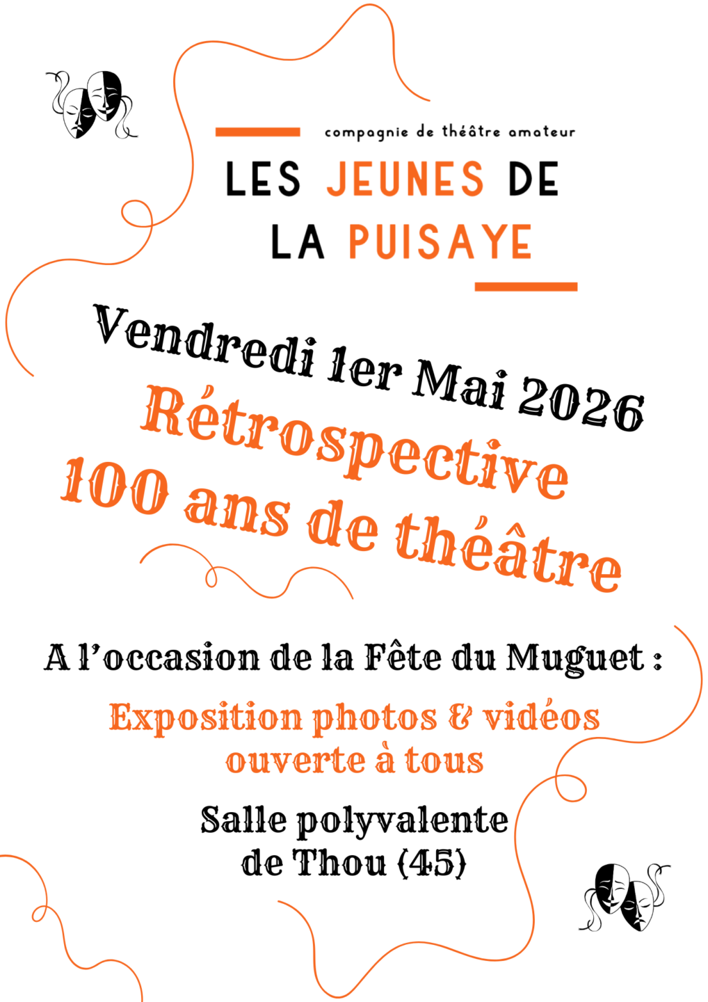 Exposition de photos et vidéos Les 100 ans de théâtre des Jeunes de la Puisaye  Thou