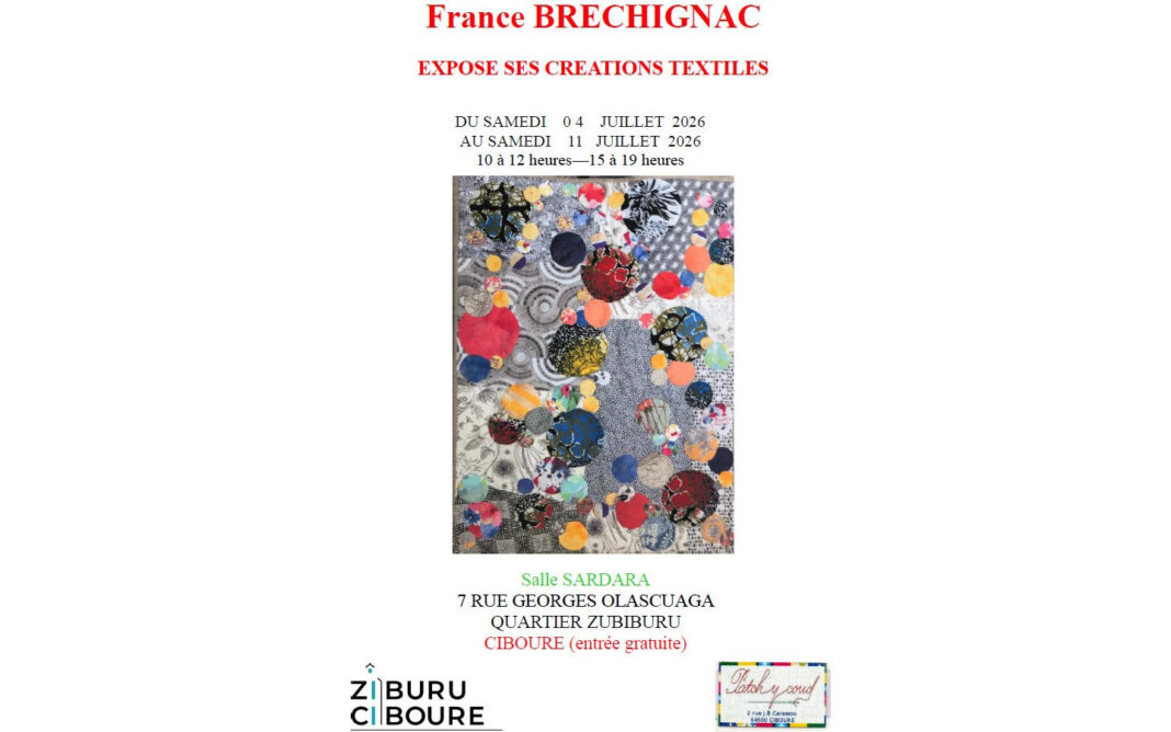 Exposition France BRECHIGNAC expose ses créations textiles Salle Sardara Ciboure