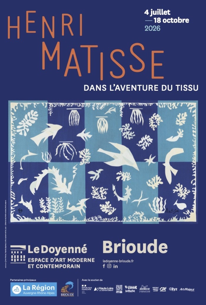 Exposition Henri Matisse dans l’aventure du tissu Le Doyenné espace d’art moderne et contemporain Brioude