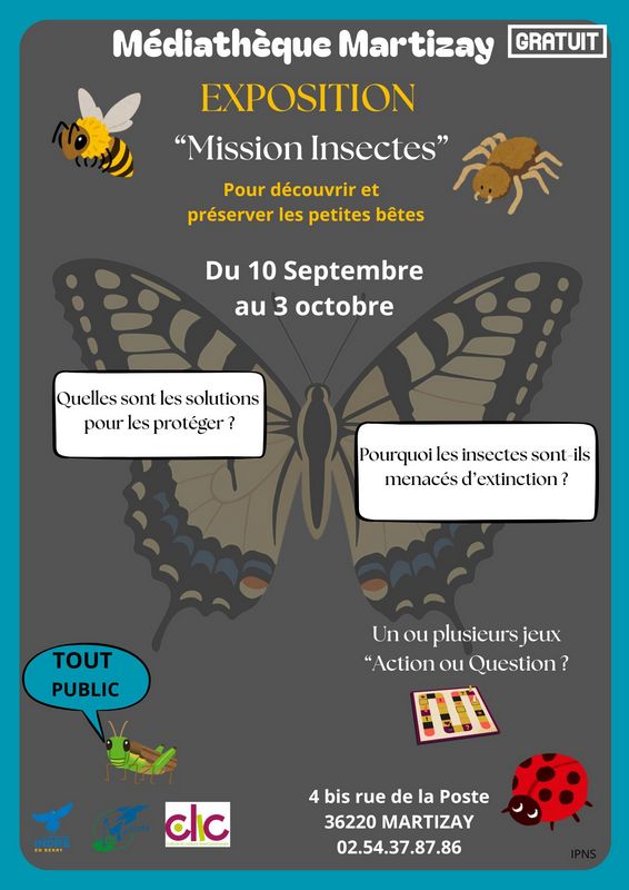 Exposition Mission Insectes 4 bis Rue de la Poste Martizay 2026-09-10