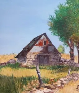 Exposition peintures les visages de l&rsquo;aubrac Maryline BROS  Saint-Chély-d&rsquo;Aubrac