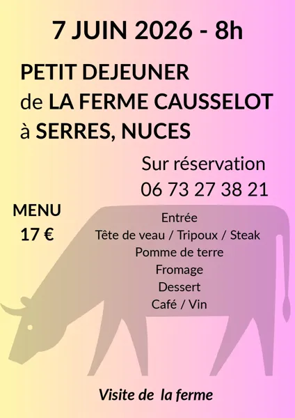 Ferme du Causselot Petit-déjeuner  Valady 2026-06-07