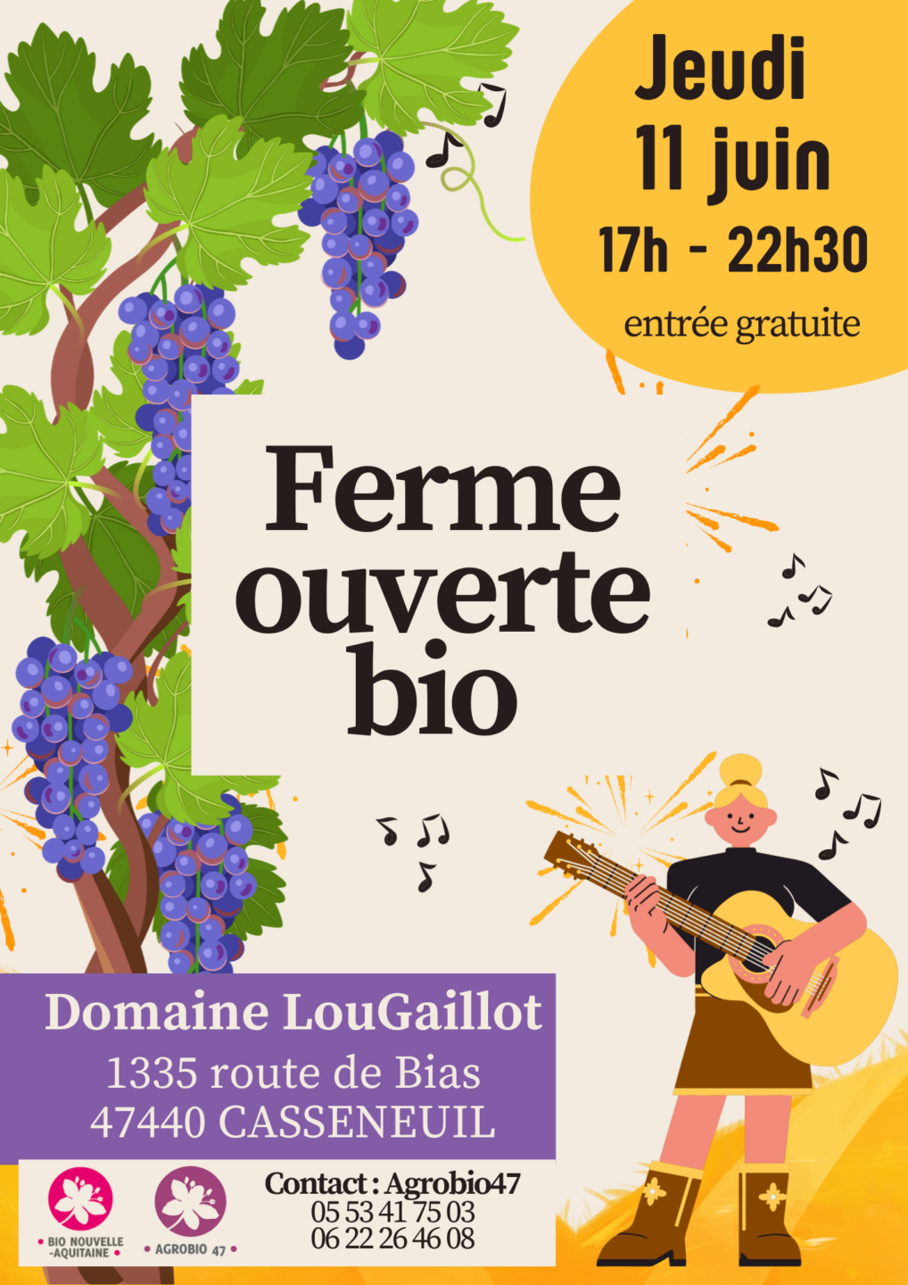 Ferme ouverte Bio Domaine Lou Gaillot Casseneuil