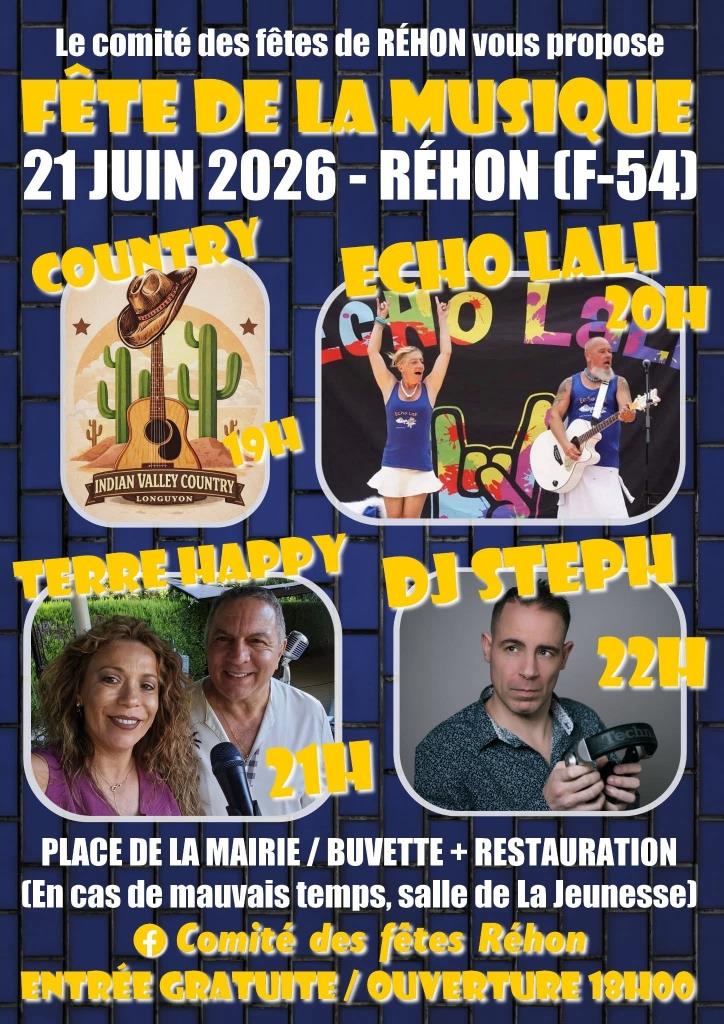 Fête de la musique Place de la mairie Réhon 2026-06-21