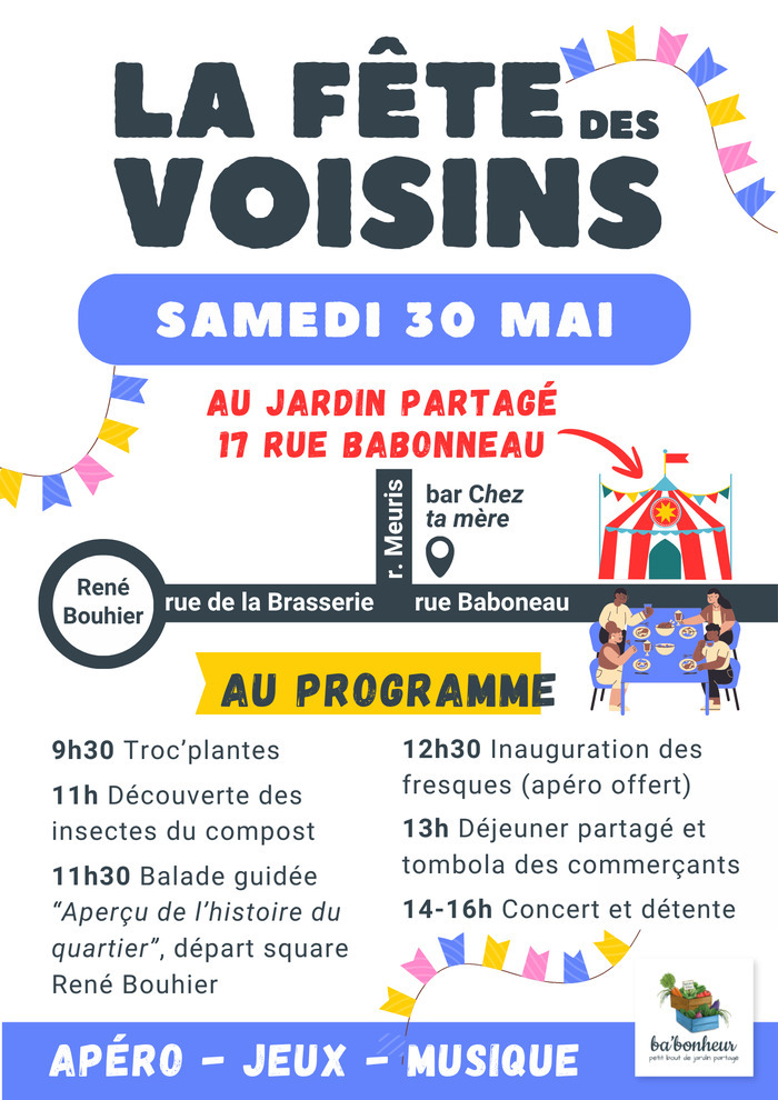 Fête des Voisins - Inauguration des fresques Jardin Ba'Bonheur