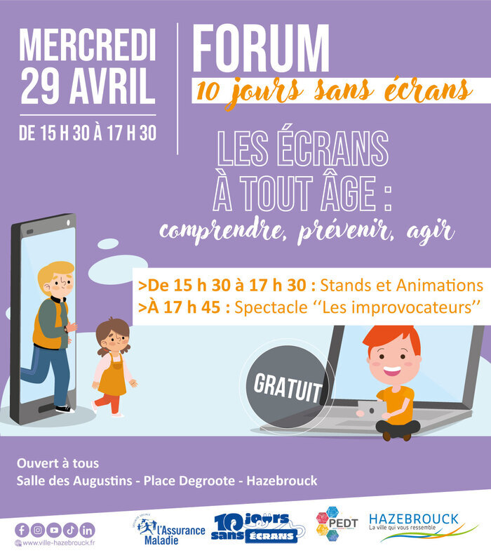 Forum « 10 jours sans écrans », Salle des Augustins, Hazebrouck