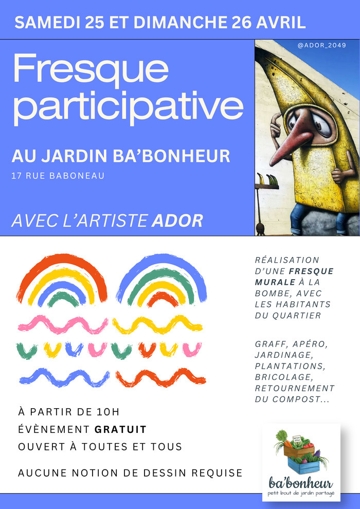 Fresque Participative Jardin Ba&rsquo;Bonheur Nantes