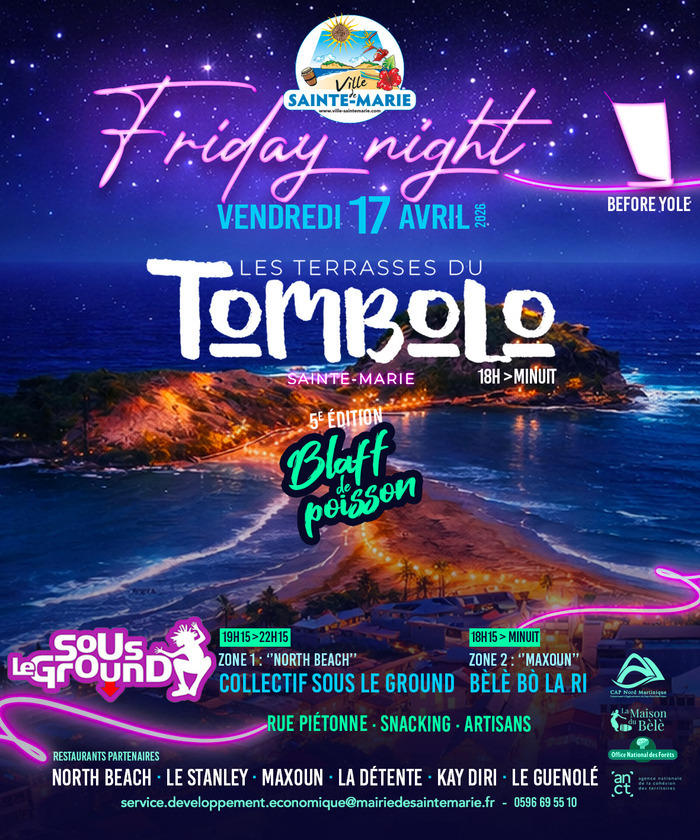 FRIDAY NIGHT AU TOMBOLO "Blaff de poisson" 5ème Édition Sainte-Marie Sainte-Marie