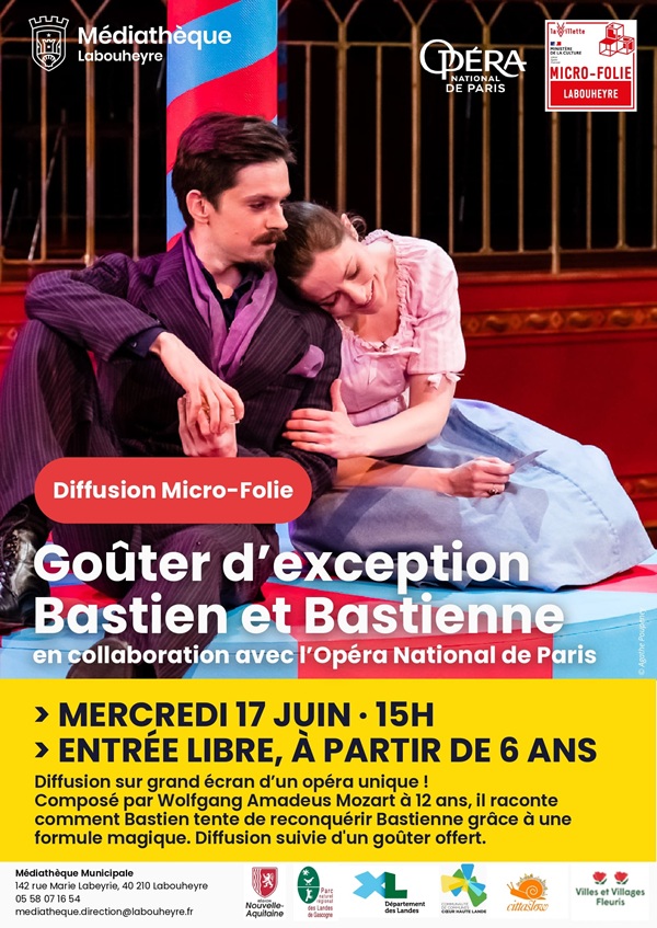 Goûter d'Exception Micro-Folie Diffusion de l'opéra Bastien et Bastienne 142 rue Marie Labeyrie Labouheyre 2026-06-17