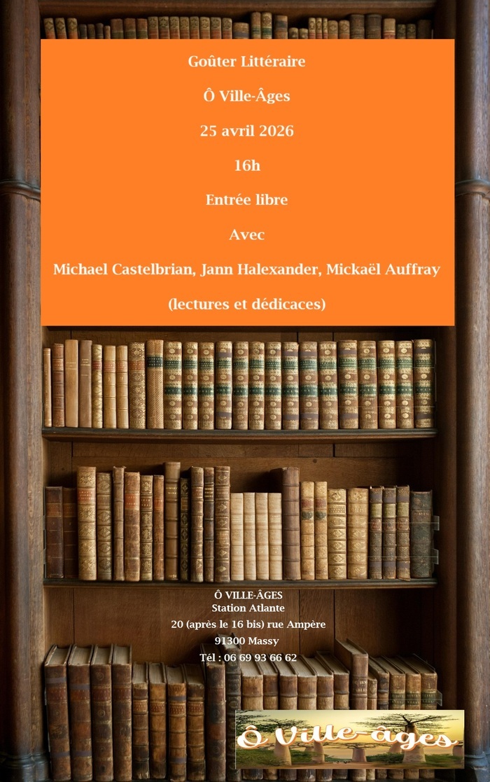 Goûter littéraire avec 3 auteurs, 25 avril 2026, Massy Station Atlante Massy