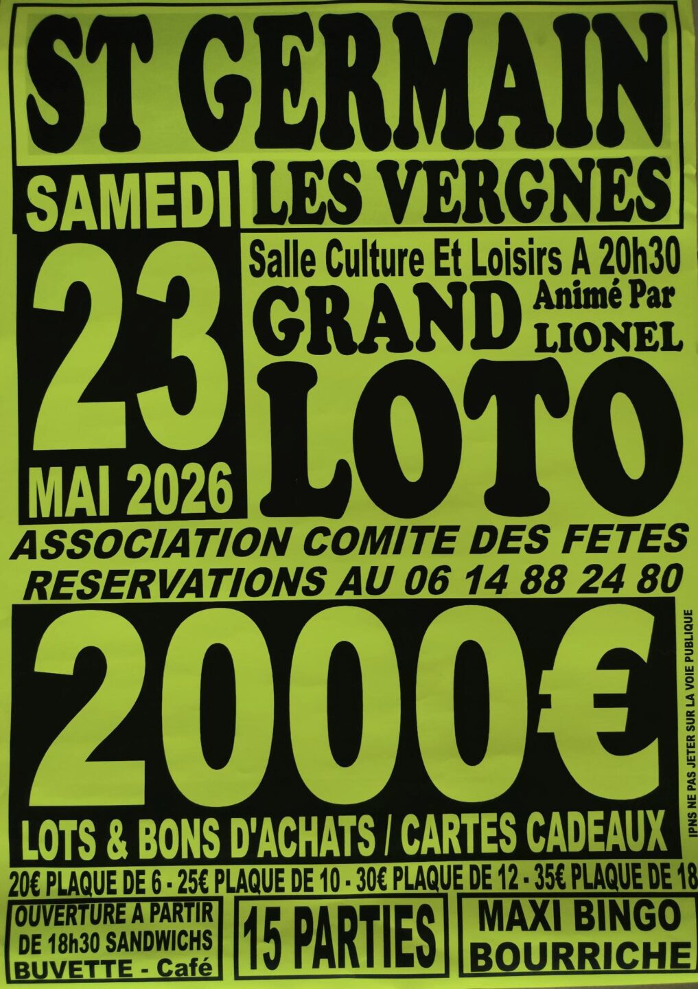 Grand Loto  Saint-Germain-les-Vergnes