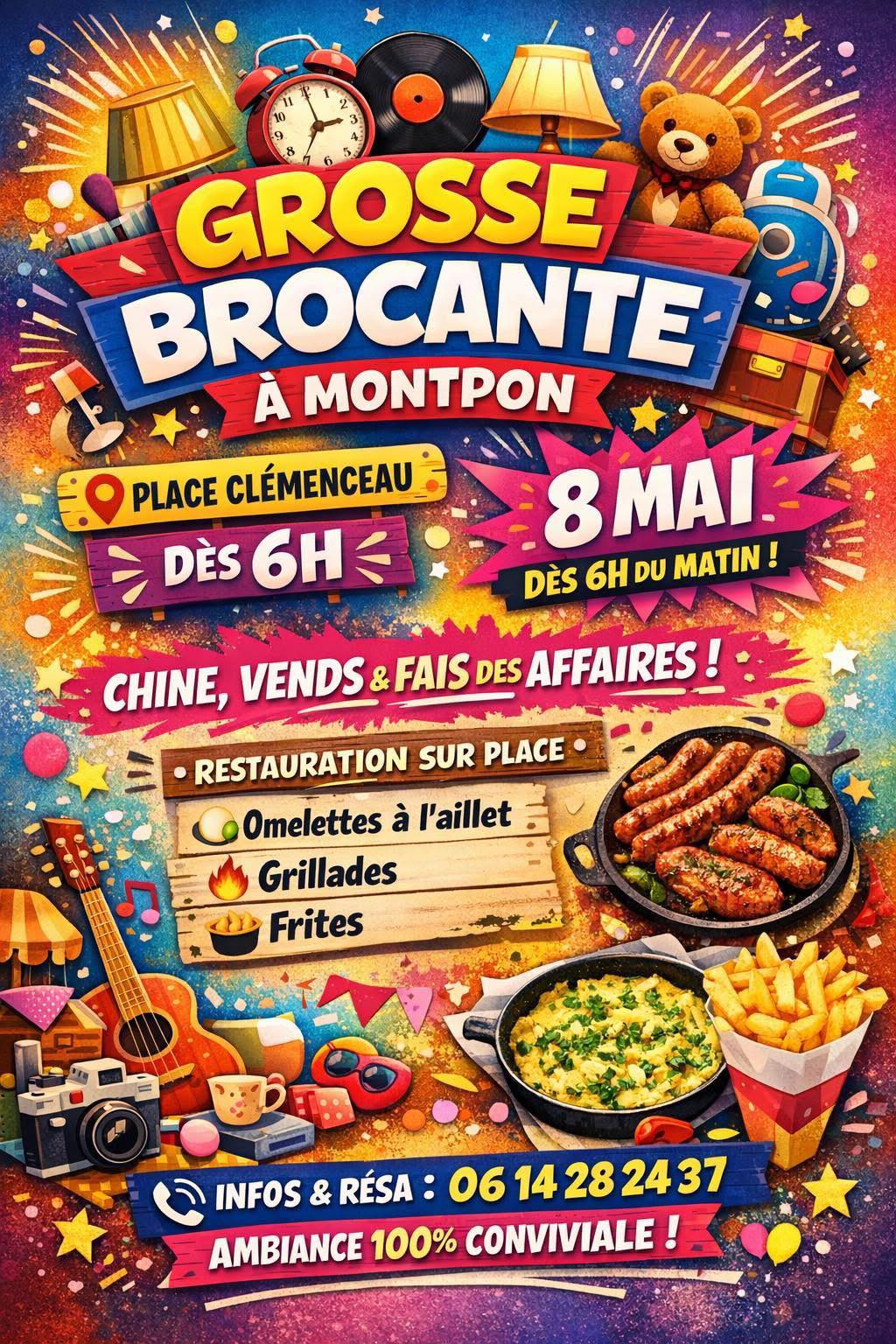 Grande brocante Place Clemenceau Montpon-Ménestérol 2026-05-08