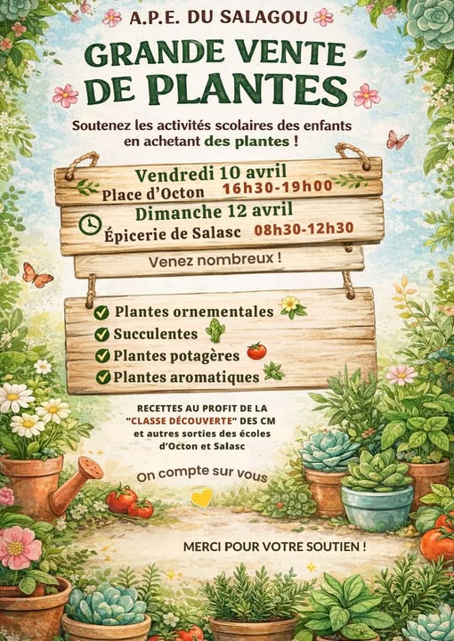 GRANDE VENTE DE PLANTES  Octon