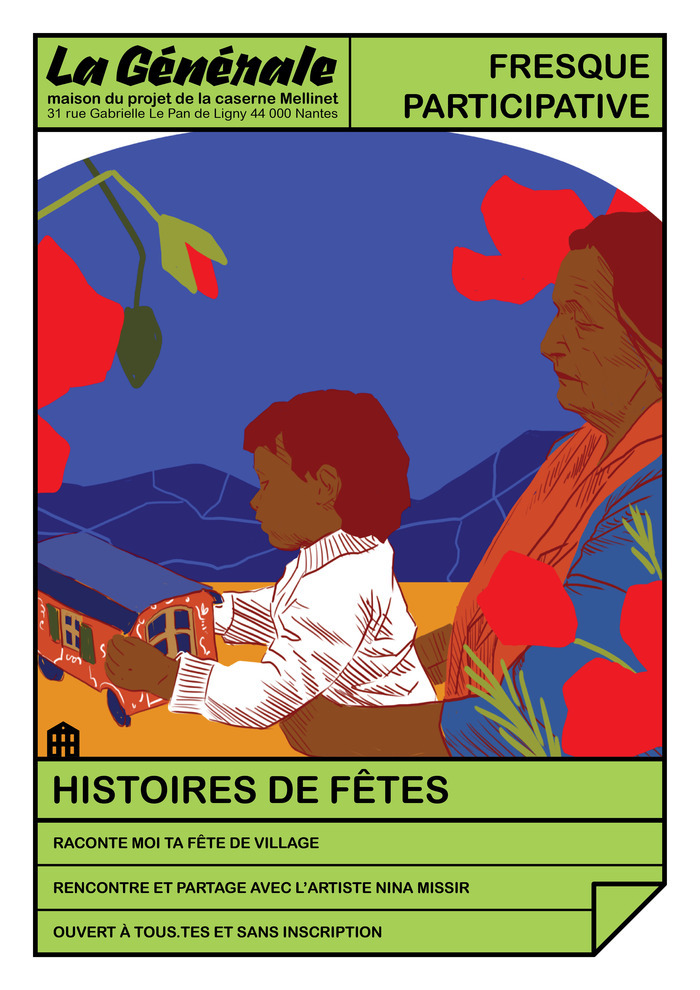 Histoires de Fêtes – fresque collaborative Caserne Mellinet/La Générale Nantes