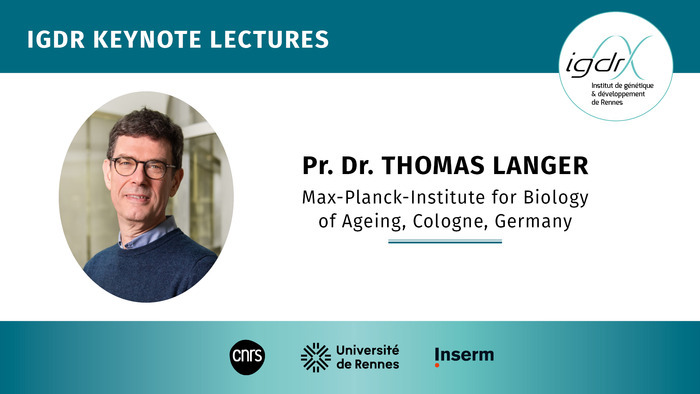 IGDR Keynote Lectures – Pr. Dr. Thomas Langer, Max-Planck-Institute for Biology of Ageing, Amphithéâtre B – bâtiment 2 – Campus Santé Villejean – Université de Rennes, Rennes