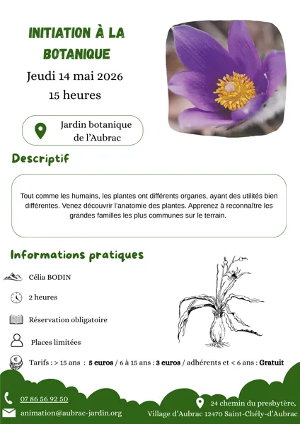 initiation à la botanique  Saint-Chély-d&rsquo;Aubrac