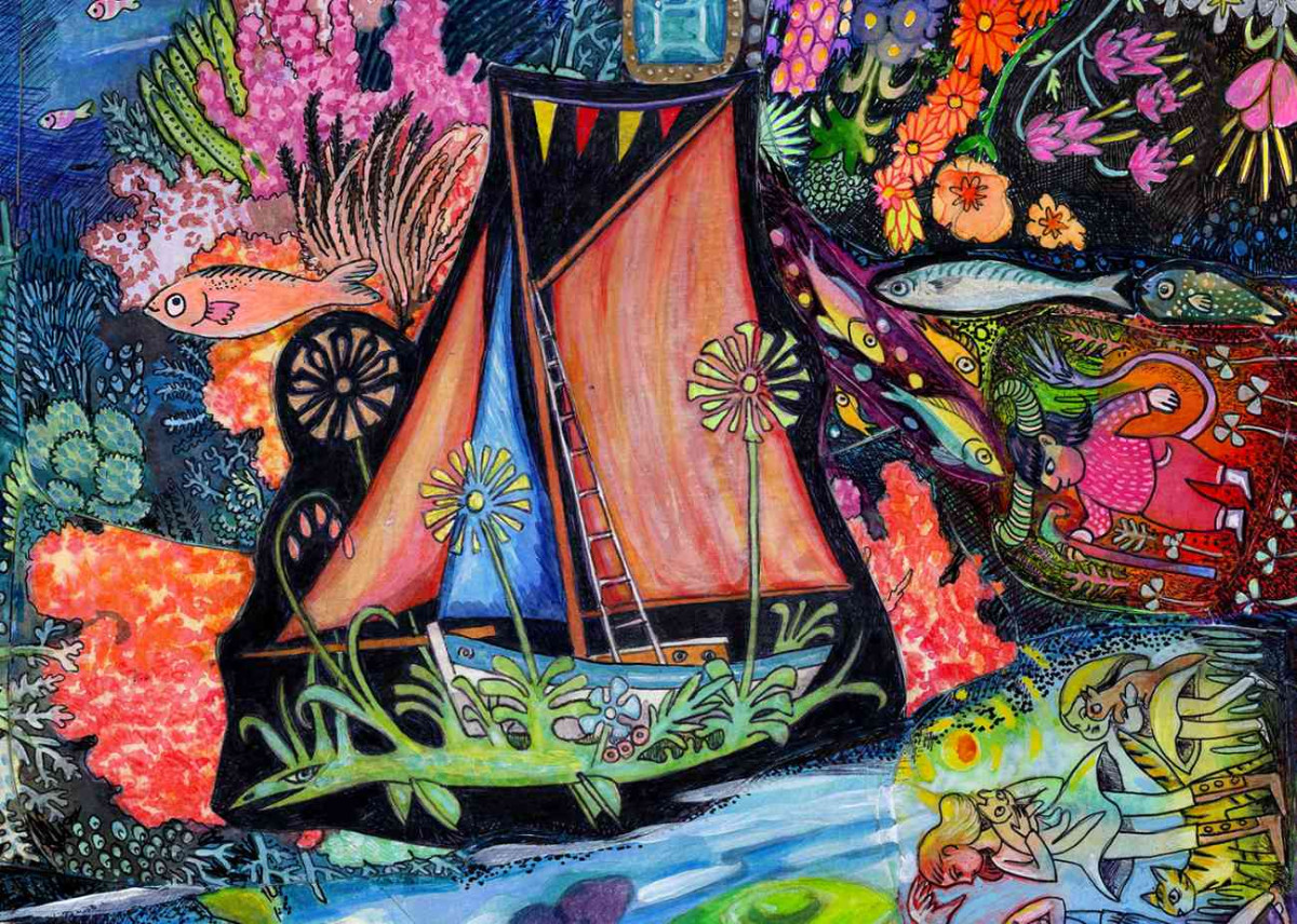 Intégrations/Collages de Charlotte Sjöstrand Place de la Porte de Rouen Honfleur