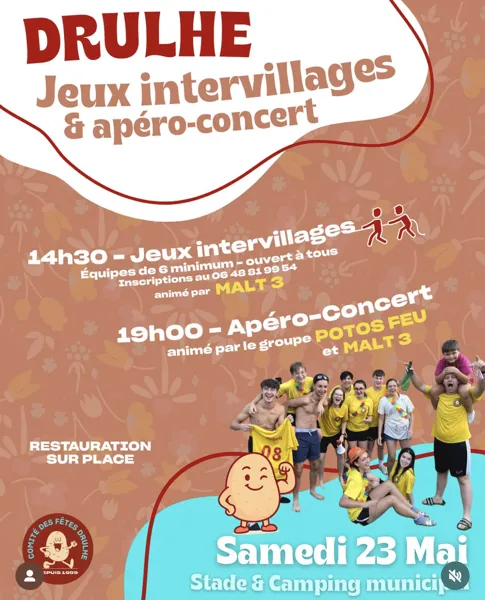 Jeux intervillages et apéro concert  Drulhe 2026-05-23