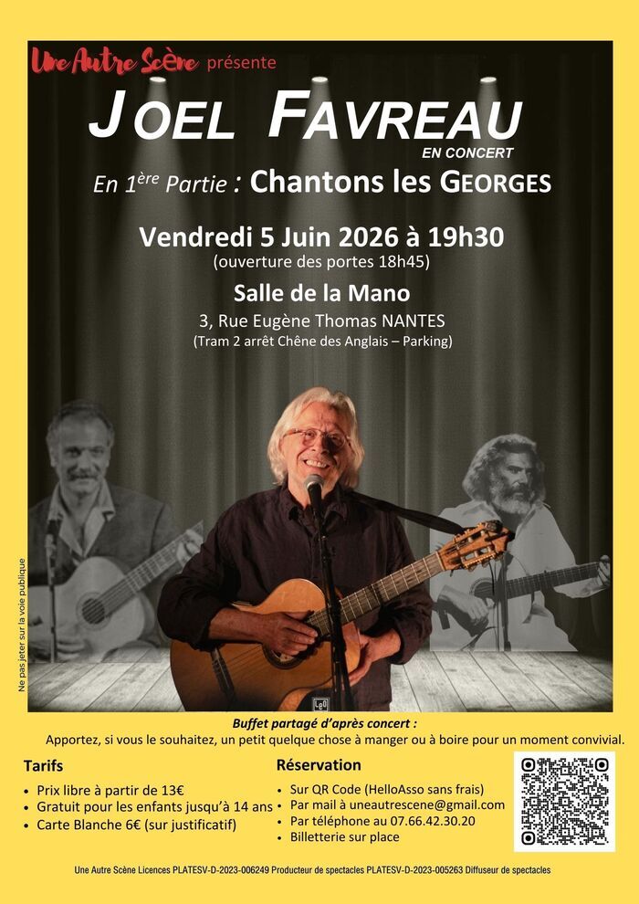 Joel Favreau (ancien guitariste de Brassens) - première partie chantons les Georges Maison de quartier La Mano Nantes
