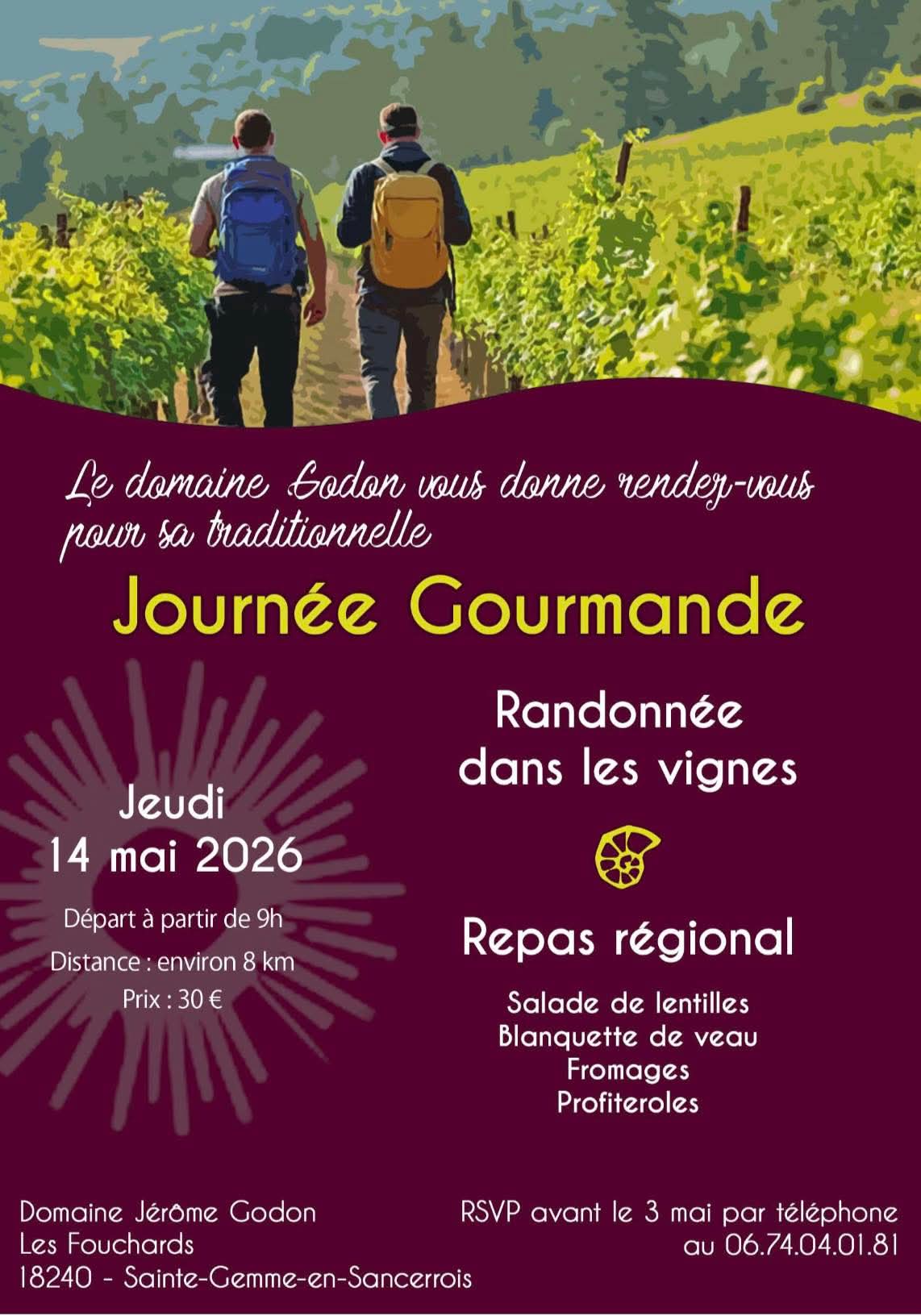 Journée gourmande et menu regional  Sainte-Gemme-en-Sancerrois