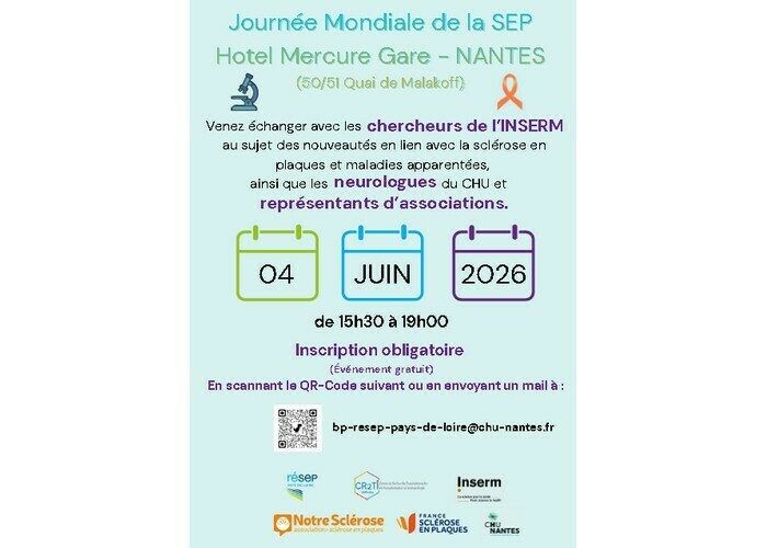 Journée mondiale de la SEP - Échanges avec les chercheurs de l’Inserm Mercure Hôtel - Gare de Nantes Nantes