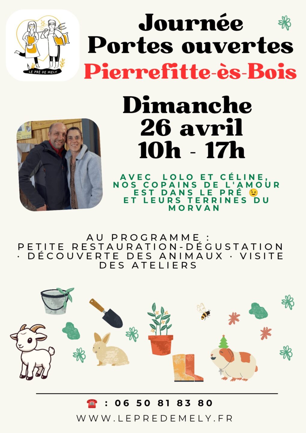 Journée portes ouvertes à la Ferme Le Pré de Mély Lieu-dit Le Pâtis Gentil Pierrefitte-ès-Bois 2026-04-26
