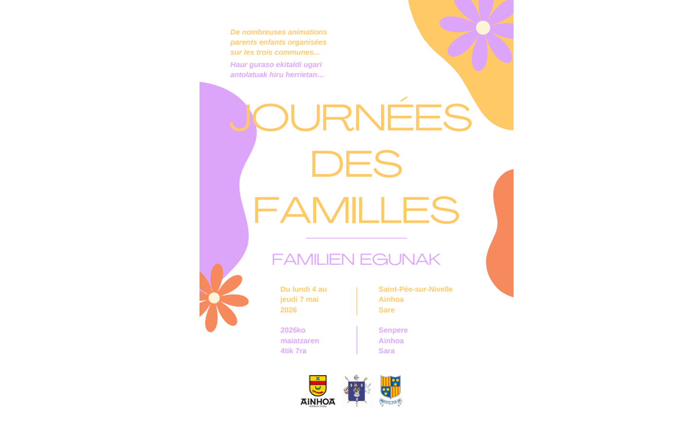 Journées départementales des familles Relais petite enfance hiru irri Sare 2026-05-05