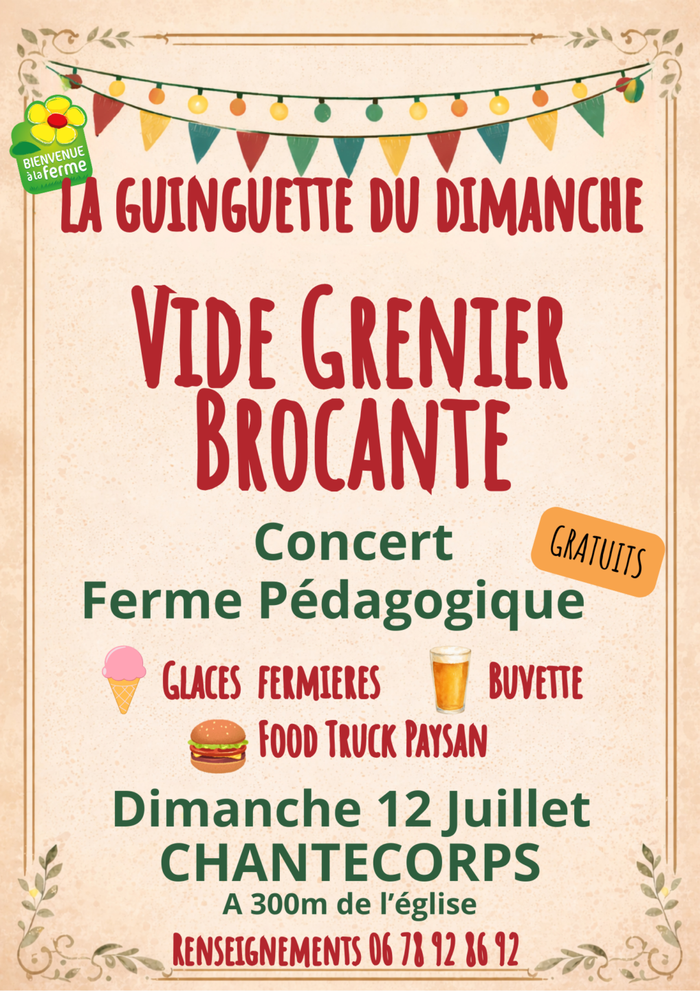 La Guinguette du Dimanche Vide grenier brocante Guinguette à la ferme Les Châteliers 2026-07-12