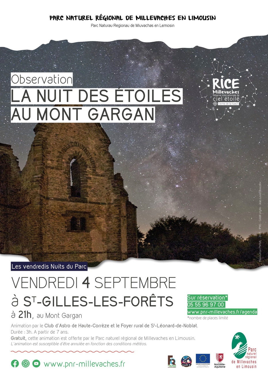 La nuit des étoiles au Mont Gargan Saint-Gilles-les-Forêts