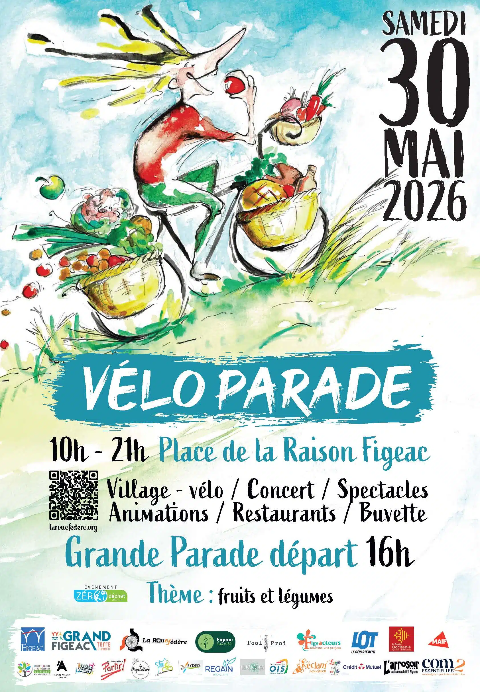 La Roue Fédère Vélo parade à Figeac  Figeac