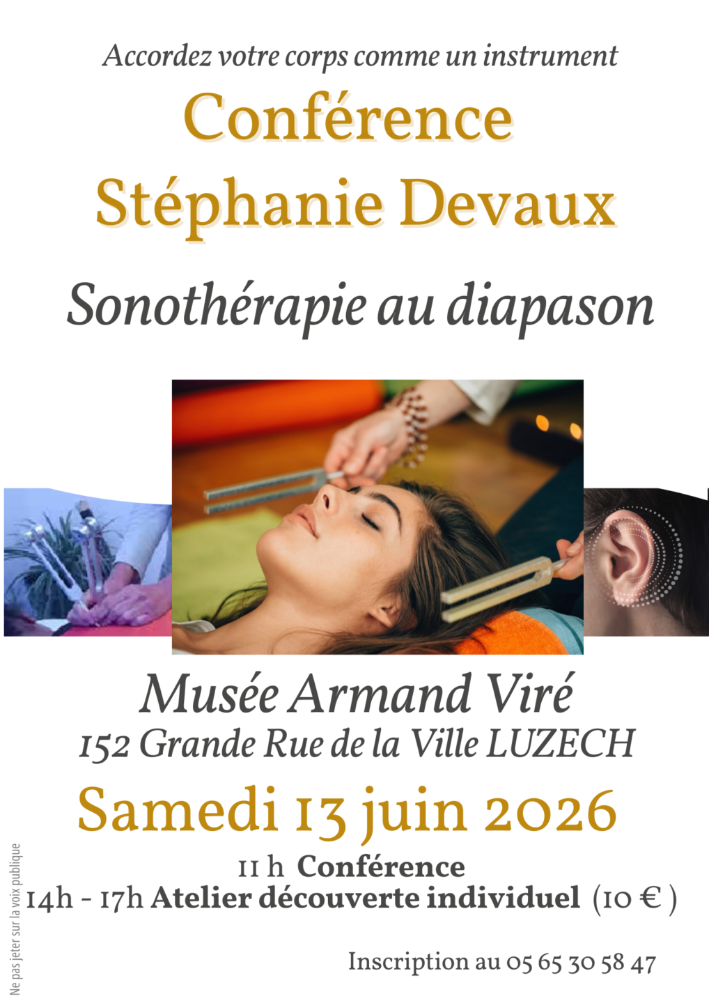 La sonothérapie au diapason conférence et atelier découverte  Luzech