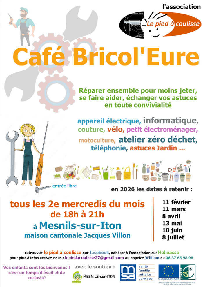 Le café bricol’Eure, maison cantonale Jacques villon, Mesnils-sur-Iton