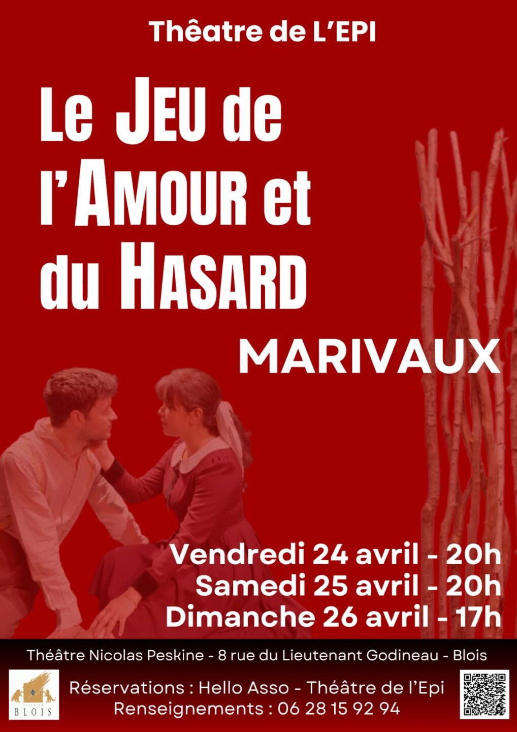 ''Le Jeu de l'Amour & du Hasard Marivaux 8 Rue du Lieutenant Godineau Blois 2026-04-24