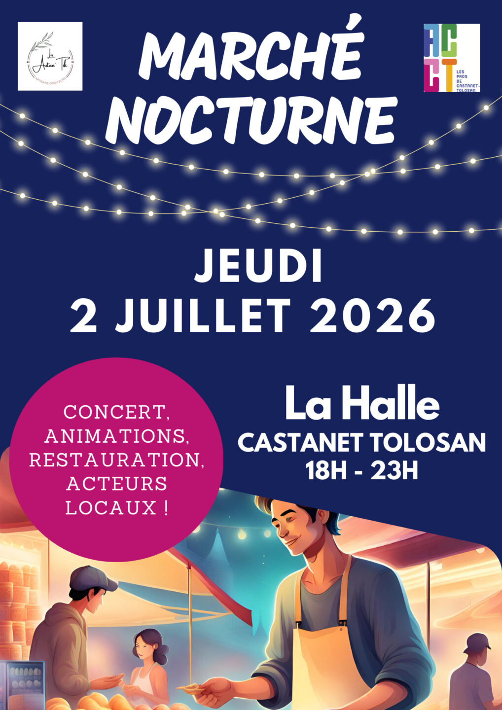 LE MARCHÉ NOCTURNE DE L'ACCT La Halle Castanet-Tolosan 2026-07-02