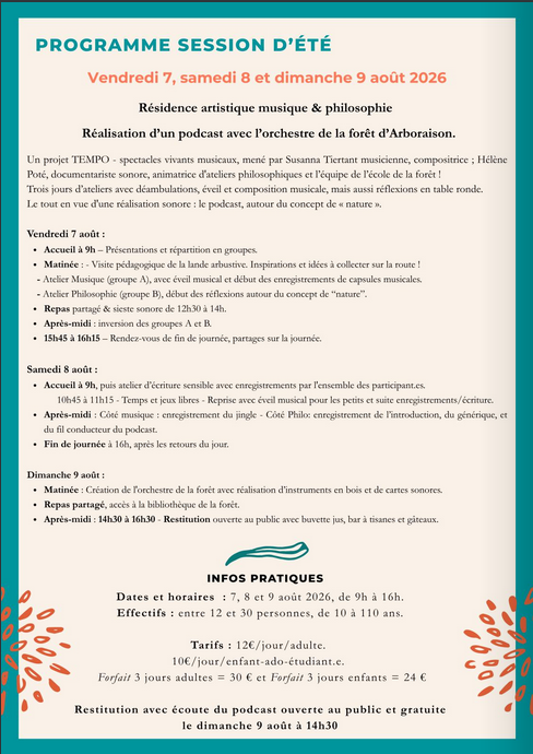 L'école de la forêt session d'été Route de Pontchevron Briare 2026-08-07