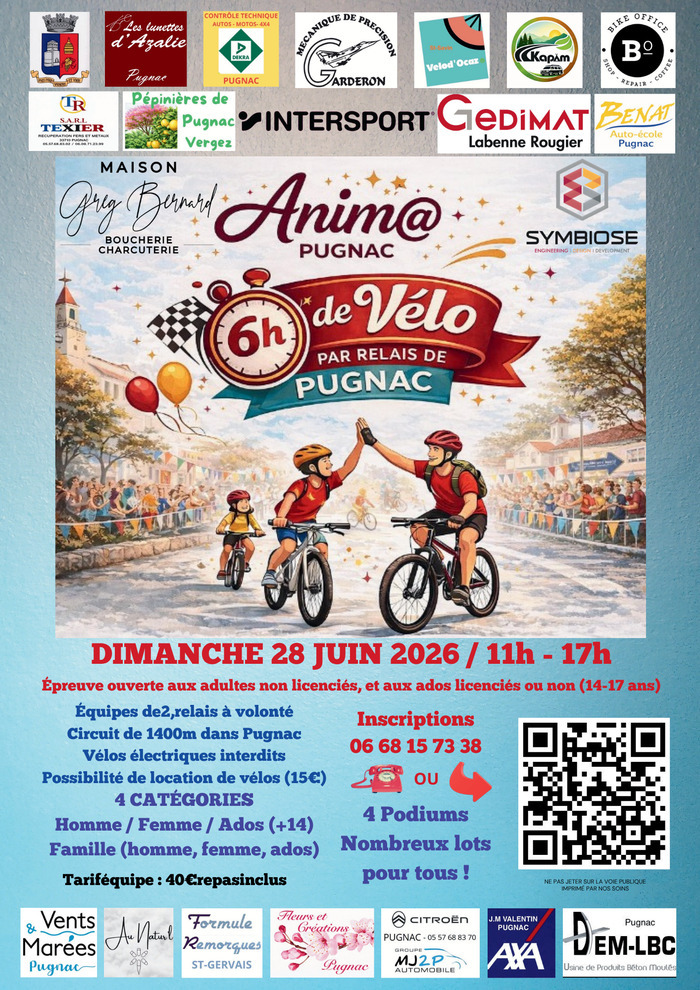 Les 6h de vélo par relais de Pugnac, Mairie de Pugnac, Pugnac