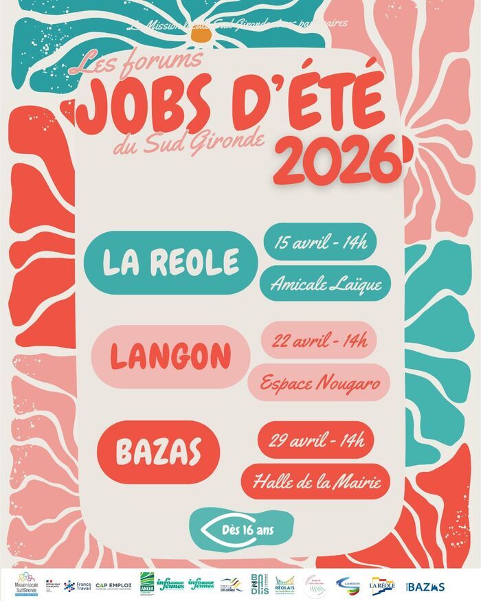 LES FORUMS JOB D&rsquo;ETE DU SUD GIRONDE 2026, Espace Claude Nougaro, Langon